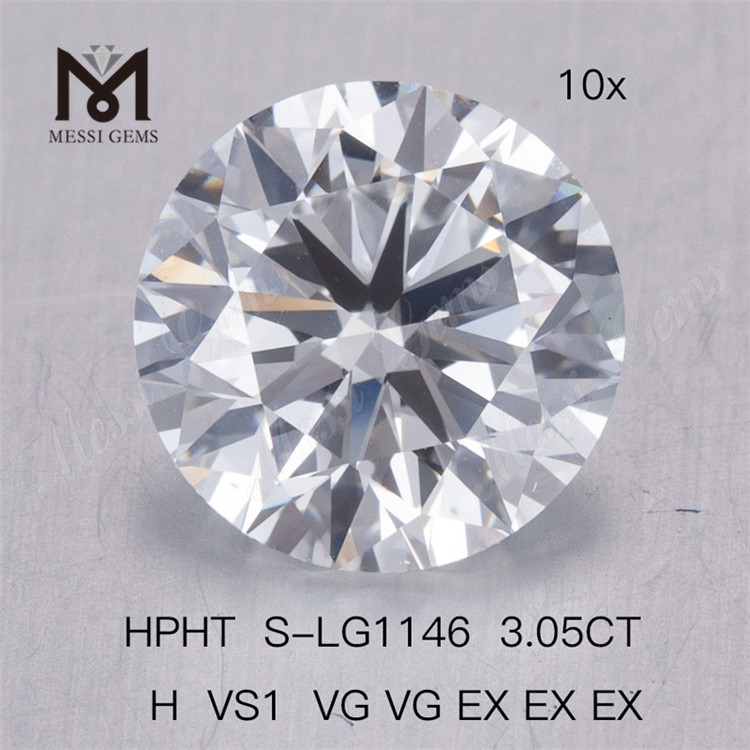 3.05CT HPHT H VS1 2VG 3EX Prezzo diamanti tondi da laboratorio