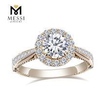 oro bianco giallo 14K 18K Oro a forma di fiore moda HPHT Lab Craeted Diamond Ring
