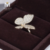 Anello in oro 14K 18K Butterfly moissanite D pietra moissanite per donna