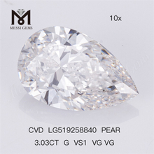 3.03CT G VS1 VG VG Lab Grown Diamond CVD Pera Lab Diamond 
