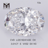 3.01ct E VVS2 EX VG OVAL CVD Diamante artificiale di alta qualità Certificato IGI