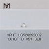 Diamante coltivato in laboratorio HPHT da 1,01 ct D VS1 3EX a taglio rotondo