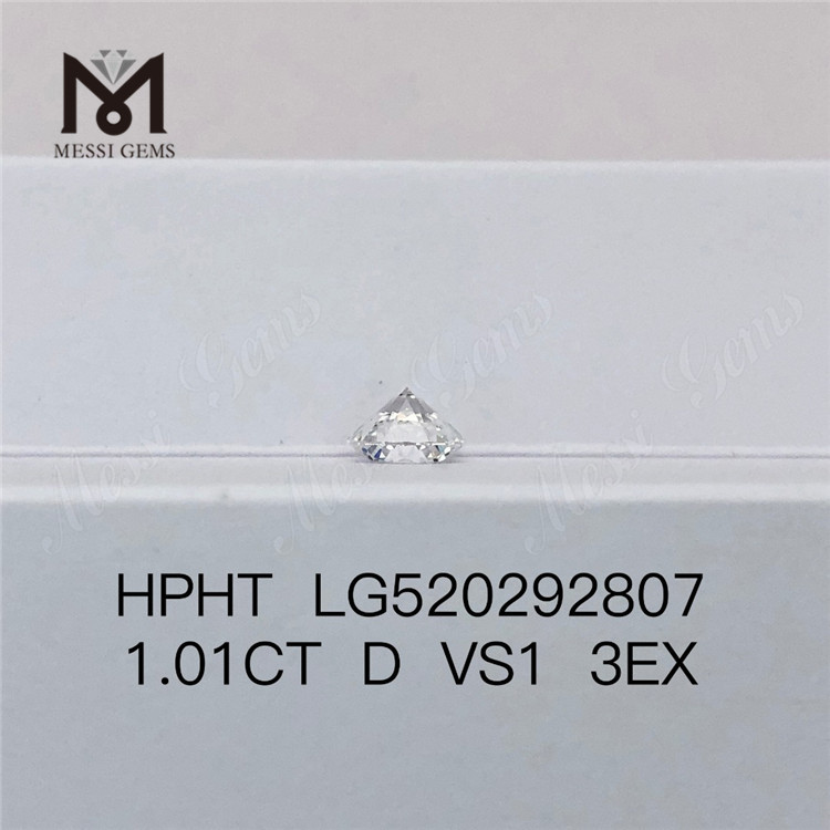 Diamante coltivato in laboratorio HPHT da 1,01 ct D VS1 3EX a taglio rotondo