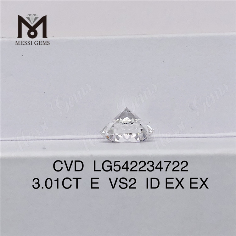 3.01CT E diamante bianco sciolto da laboratorio all\'ingrosso forma rotonda diamanti cresciuti dall\'uomo