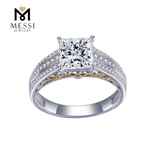I classici più venduti Design 4 punte impostazione anello oro bianco 18 carati gioielli moissanite regalo donna