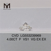 4.00CT F CVD diaond VS1 VG EX EX diamante coltivato in laboratorio in vendita