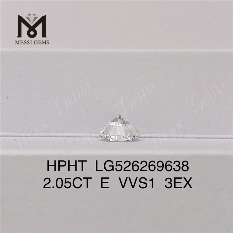 2.05CT E VVS1 3EX diamante coltivato in laboratorio HPHT Diamante rotondo da laboratorio 