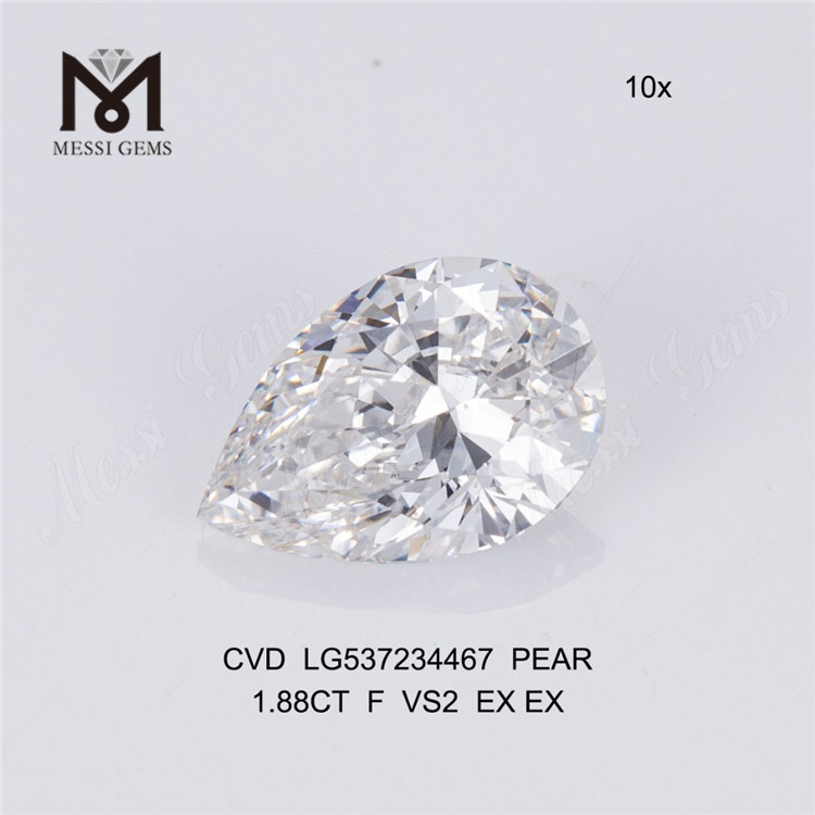 1.88ct F VS2 2 carati diamante artificiale PERA diamanti sintetici cinesi