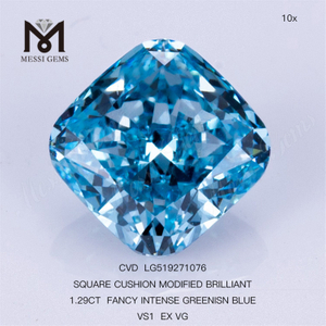 1.09CT SQUARE FANCY BLUE VVS2 EX VG diamante da laboratorio CVD LG519271080 