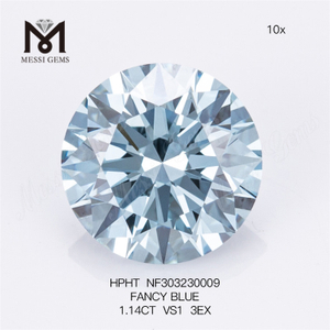 1.14CT VS1 3EX FANCY BLUE diamante da laboratorio rotondo sciolto HPHT NF303230009
