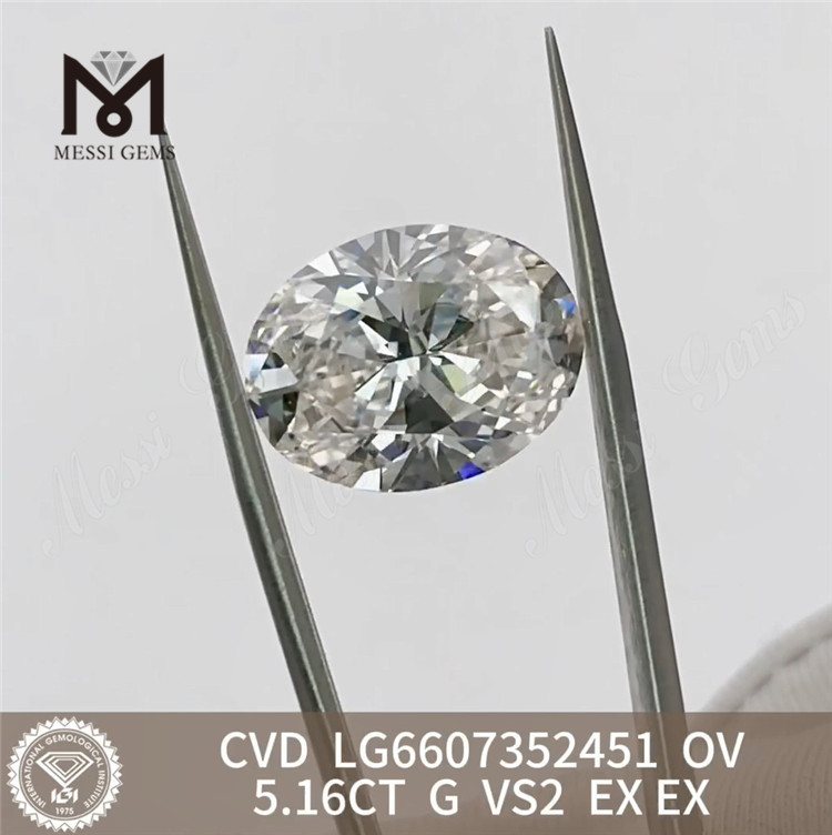 5.16CT G VS2 OV I migliori diamanti coltivati ​​in laboratorio IGI CVD per il commercio all'ingrosso LG6607352451丨Messigems