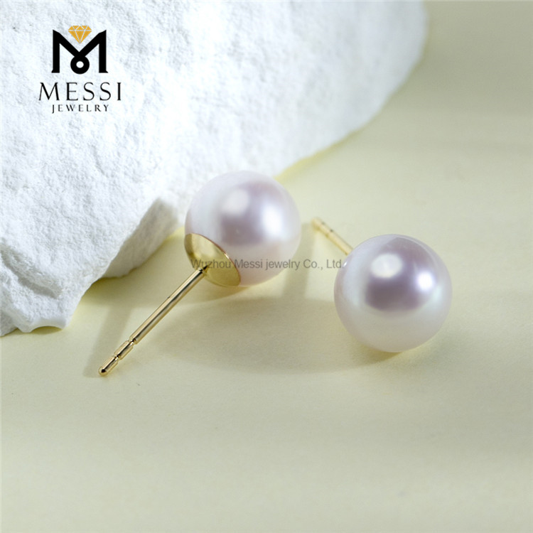 Orecchini con perle classiche da 18 carati AKOYA da 4-5 mm per donna