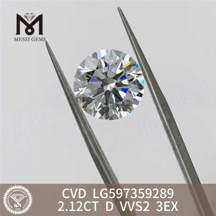 Prezzo del diamante coltivato in laboratorio Cvd da 2,12 ct D VVS2 3EX LG597359289