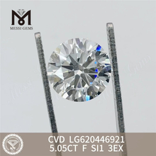 5.05CT F SI1 3EX CVD Diamanti rotondi coltivati ​​in laboratorio prezzo economico丨Messigems LG620446921 