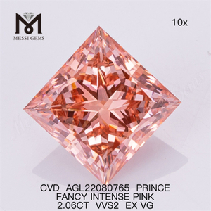 Diamanti da laboratorio all'ingrosso da 2,06 ct rosa VVS2 EX VG PRINCE FANCY ROSA INTENSO CVD AGL22080765