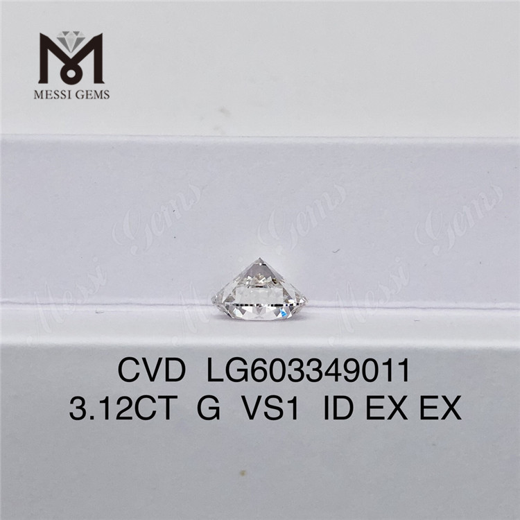 3.12CT G VS1 ID 3ct diamante coltivato cvd LG603349011 Eccellenza ottica丨Messigems 