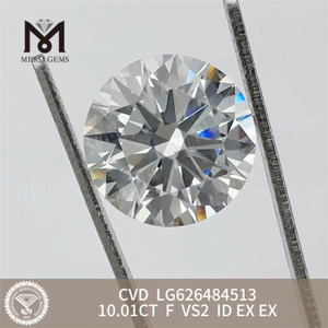 Diamanti certificati igi 10.01CT F VS2 ID RD igi in vendita CVD LG626484513丨Messigems