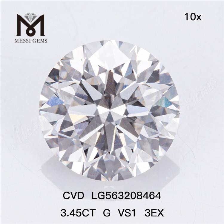 3.45CT G VS1 3EX Libera la tua creatività con i diamanti coltivati ​​in laboratorio CVD LG563208464 丨Messigems