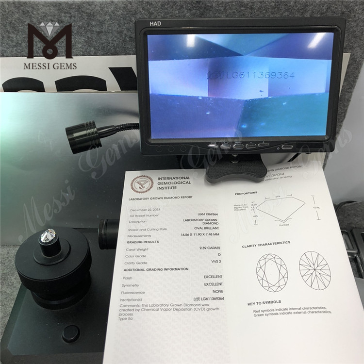 Diamanti creati in laboratorio da 9,39CT OV D VVS2 LG611369364丨Messigems