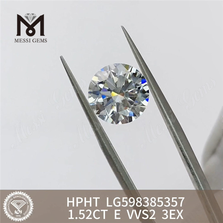 Diamanti tondi hpht da 1,52 CT E VVS2 3EX in vendita LG598385357 Sustainable Choices丨Messigems