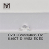 Diamante CVD da 5,19 ct D VVS2 EX EX OV CVD da 5 ct LG595394636
