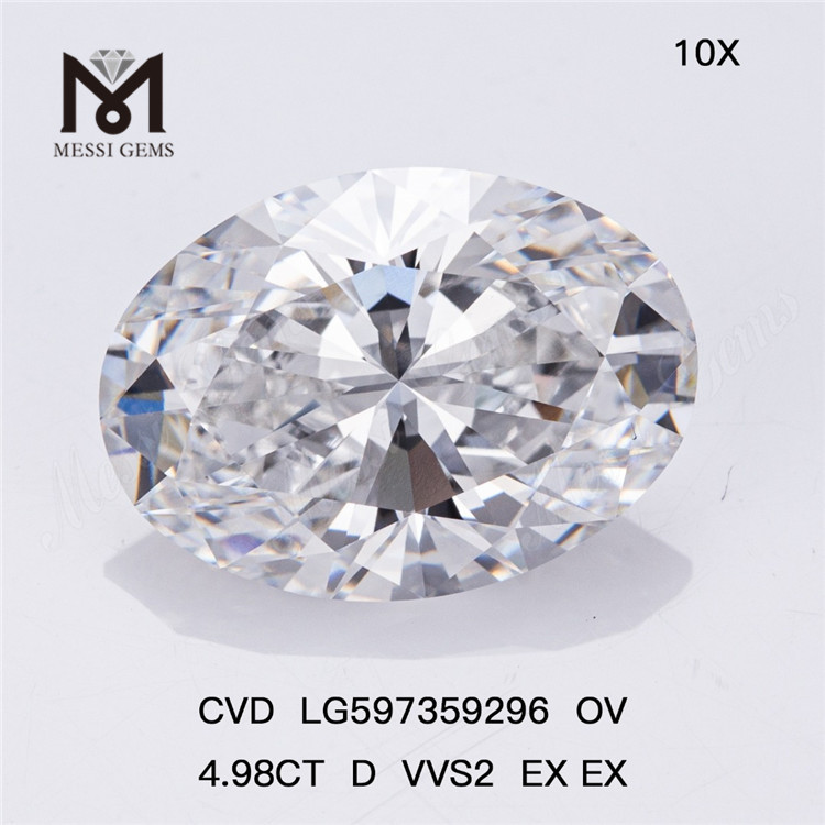4.98CT D VVS2 EX EX OV Diamanti coltivati ​​in massa: migliora il tuo inventario CVD LG597359296 presso Messagems