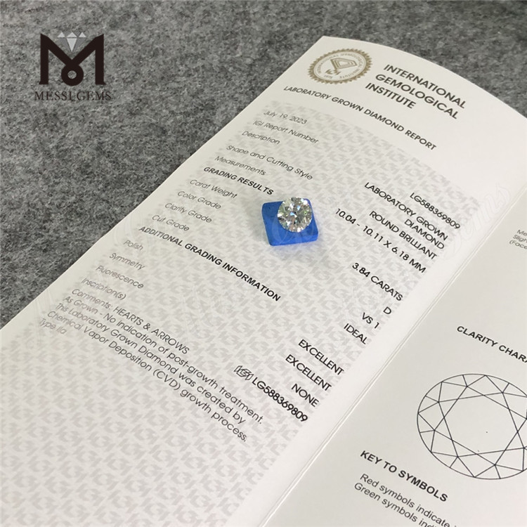 Diamante con certificazione IGI da 3,84 ct D VS1 Diamante CVD Creazione di gioielli unici 丨Messigems LG588369809
