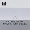 1.06CT CVD E VVS2 prezzo di diamante coltivato in laboratorio da 1 carato per B2B丨Messigems LG607342465 