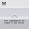 3.05CT F VS2 OV Diamanti sciolti certificati IGI all\'ingrosso Provenuti eticamente e tagliati con perizia丨Messigems LG608380105