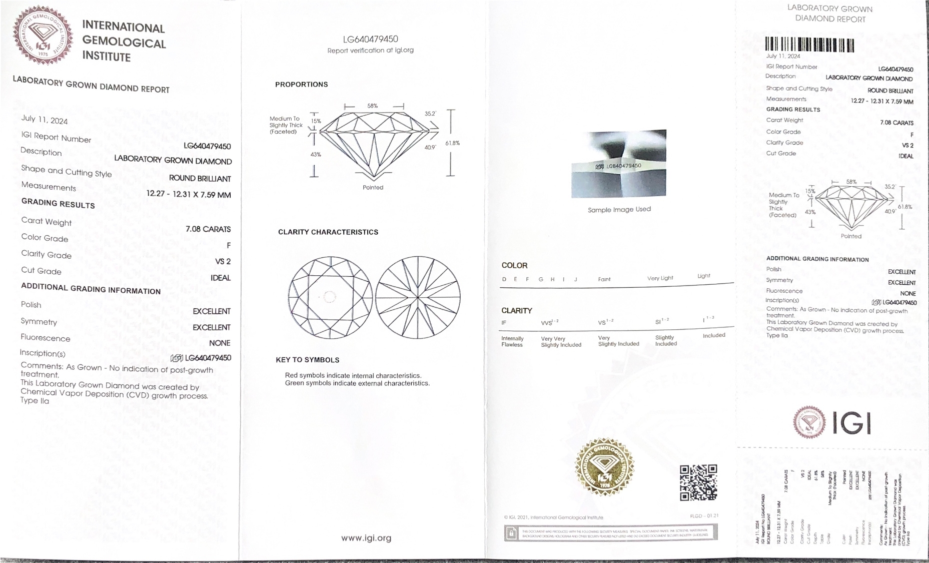 Diamanti igi lab da 7 ct