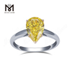 Anello con diamante solitario Elegance da 3 carati coltivato in laboratorio con diamante giallo a pera