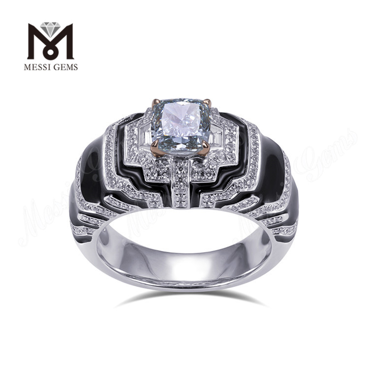 Svelando il fascino degli anelli di fidanzamento con taglio a cuscino con diamante da laboratorio blu da 1 carato