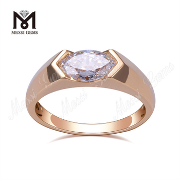 Anello di fidanzamento taglio marquise in oro bianco 18 carati con diamante coltivato in laboratorio