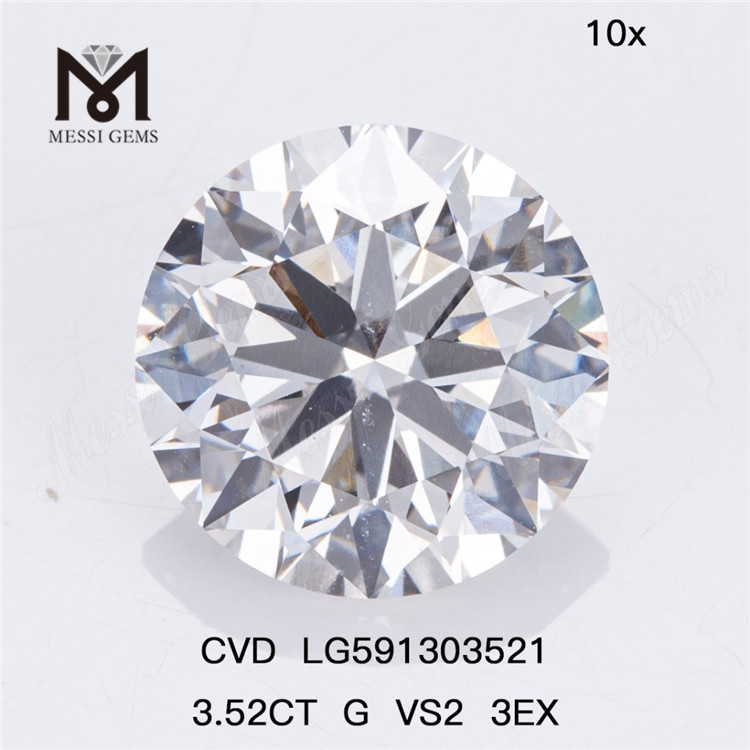 3.52CT G VS2 3EX CVD Diamanti creati in laboratorio La qualità soddisfa la quantità LG591303521丨Messigems