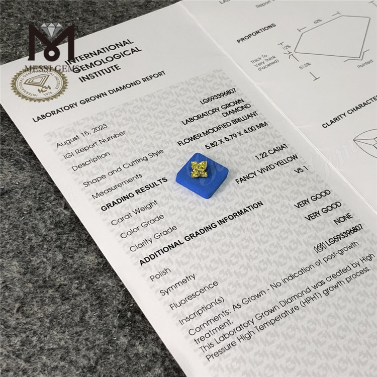 3ct fiore giallo uomo fatto diamons fatto