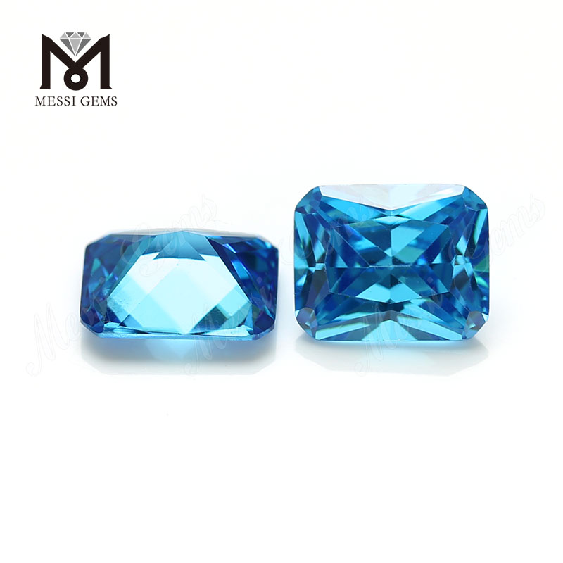 Zirconia cubica acquamarina 10x14 mm tagliata a macchina ottagonale in pietra preziosa sciolta