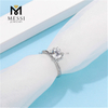 DEF VVS Anello in argento sterling 925 placcato oro 18k con pietra moissanite da 1 ct