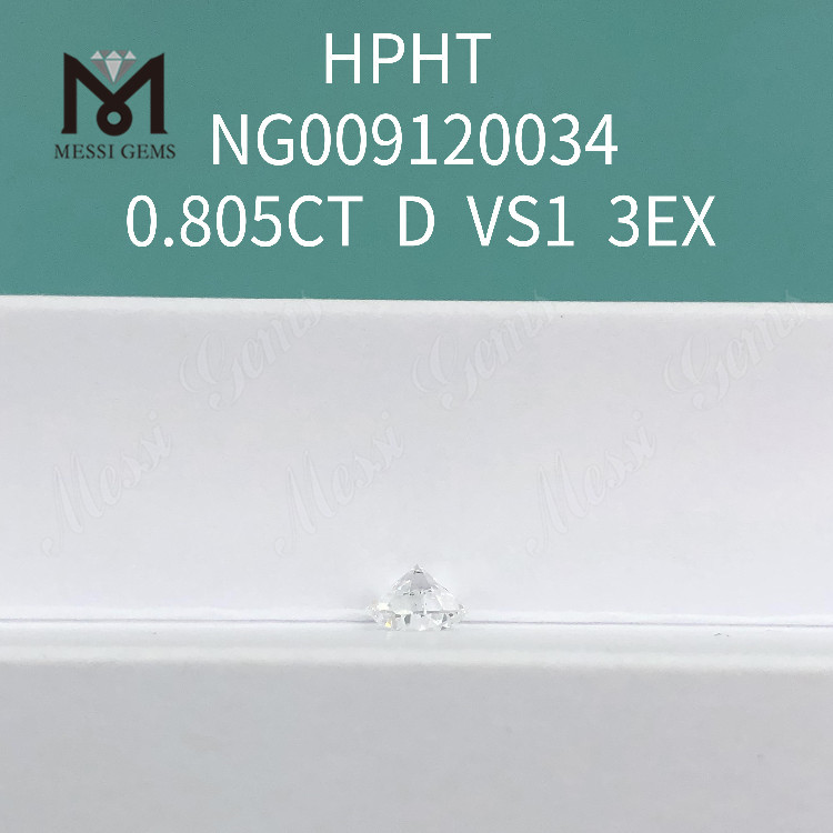 Diamante da laboratorio rotondo sciolto 0,805 carati D/VS1 3EX