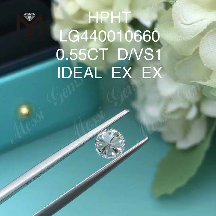 0.55CT D/VS2 diamanti coltivati ​​rotondi IDEALE