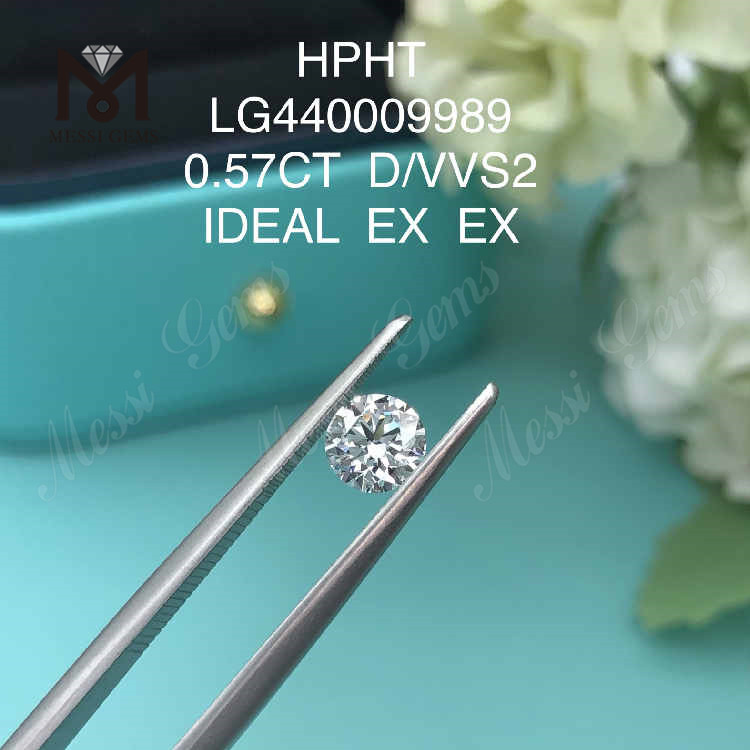 0.57CT D/VVS2 Round Lab Grown Diamond IDEAL HPHT Commercio all\'ingrosso di diamanti