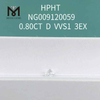 0.80CT bianco D rotondo migliori diamanti sintetici VVS1 3EX