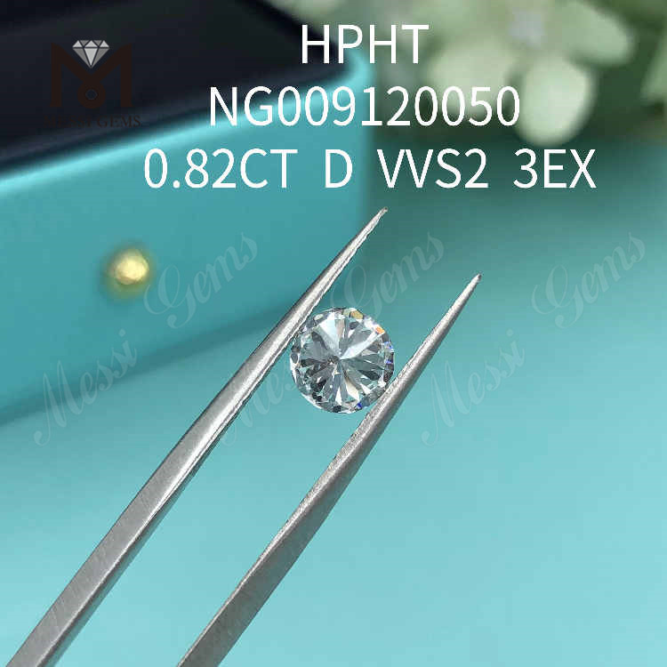 0.82CT Round D VVS2 3EX diamante sciolto realizzato in laboratorio 