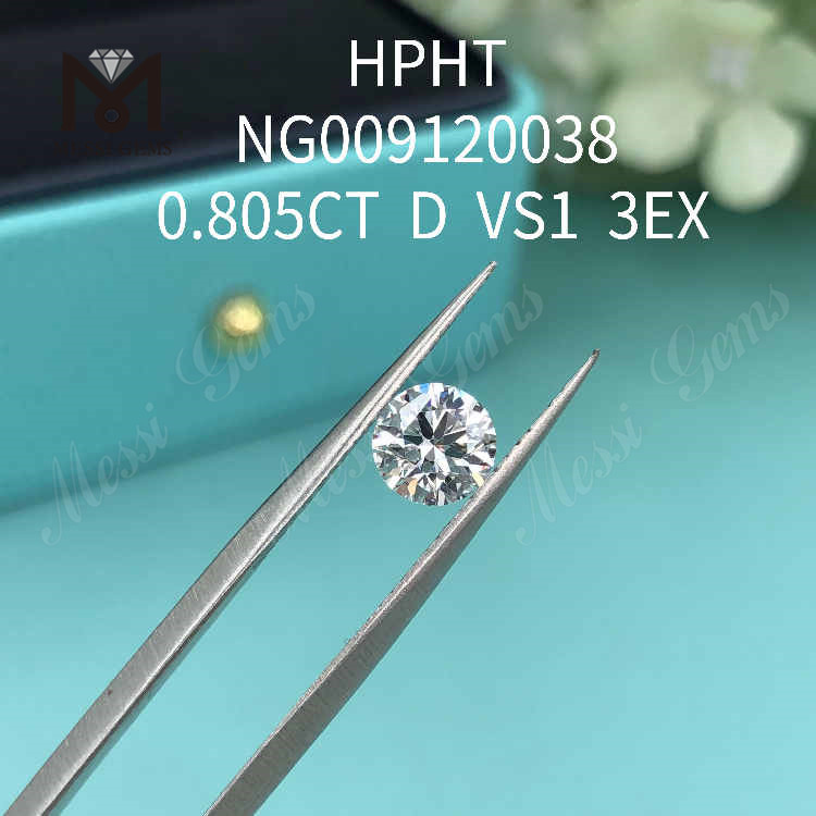 0.805CT D VS1 diamante da laboratorio rotondo bianco 3EX