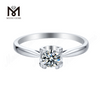 Anello in moissanite per gioielli da donna Anello in argento sterling 925 con placcatura in oro bianco 14k