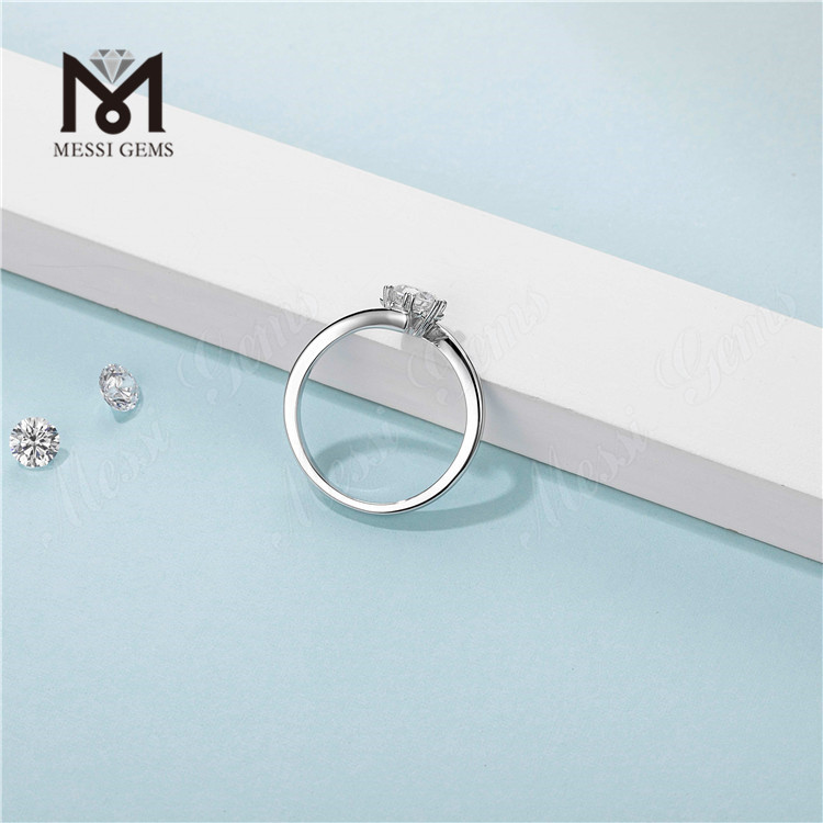 Anelli di fidanzamento in argento sterling 925 con diamante moissanite da 1 carato Messi Gems