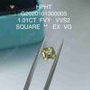 Diamante sciolto quadrato da 1,01 ct FVY coltivato in laboratorio EX VG