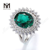 14k 18k anello con smeraldi gioielli anello donna a forma di fiore di sole con smeraldo nel commercio all\'ingrosso di gioielli in oro