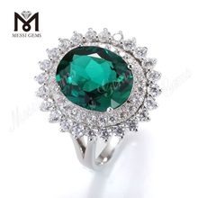 14k 18k anello smeraldo gioielli sole fiore forma donna anello con smeraldo in gioielli d'oro all'ingrosso
