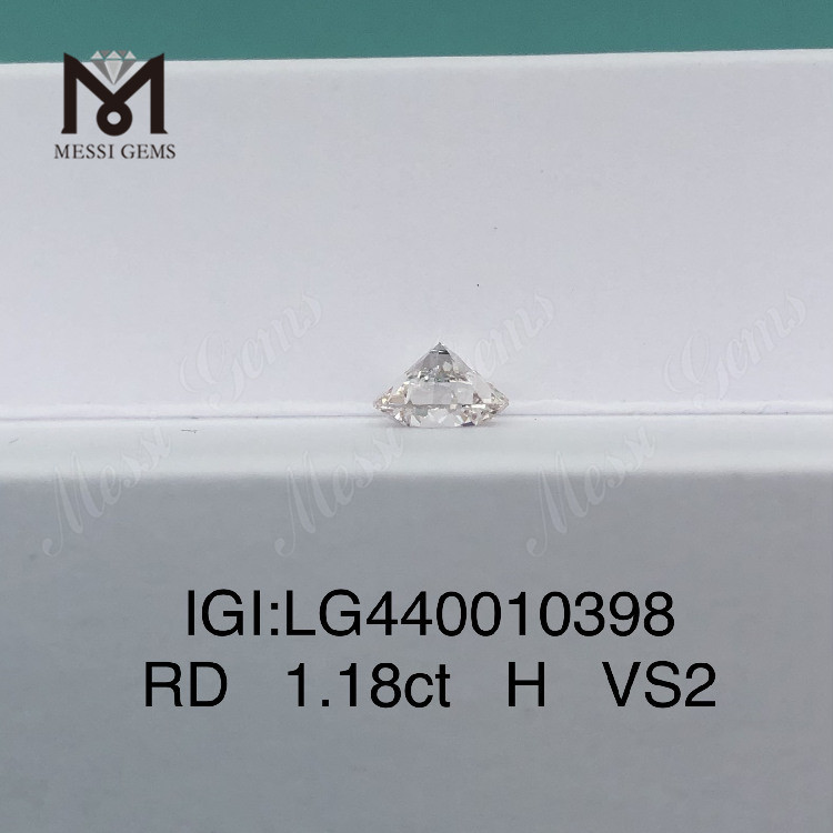 Diamante rotondo da 1,18 carati H VS2 3EX coltivato in laboratorio 