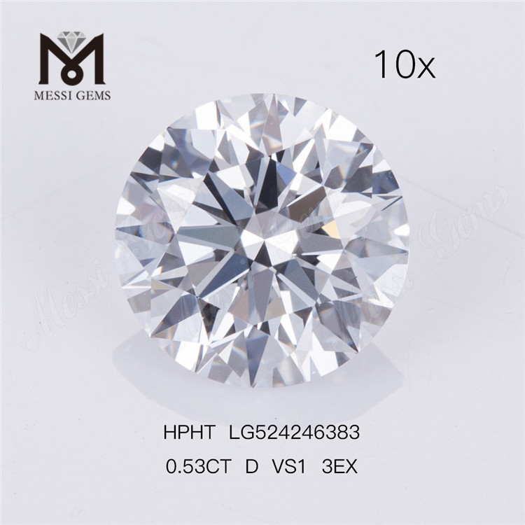 0,53 Carati D VS1 3EX Diamanti sciolti rotondi coltivati ​​in laboratorio acquista online Prezzo di fabbrica